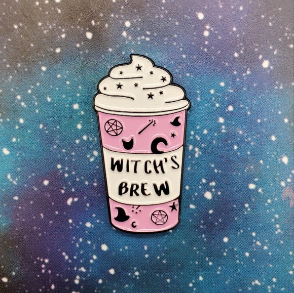 None Jewelry - Witch's Brew Coffee Enamel Pin